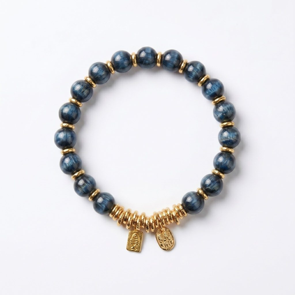 Mio&Gem blue tiger's eye bracelet Origin · Water element career and wealth crystal bracelet, main image