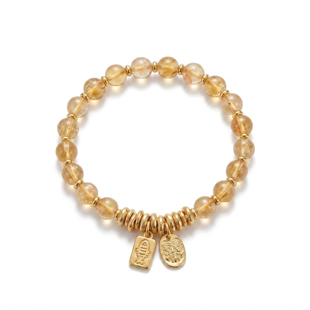 Mio&Gem golden topaz bracelet Origin · Earth element career and wealth crystal bracelet, main image