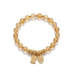 Mio&Gem golden topaz bracelet Origin · Earth element career and wealth crystal bracelet, main image