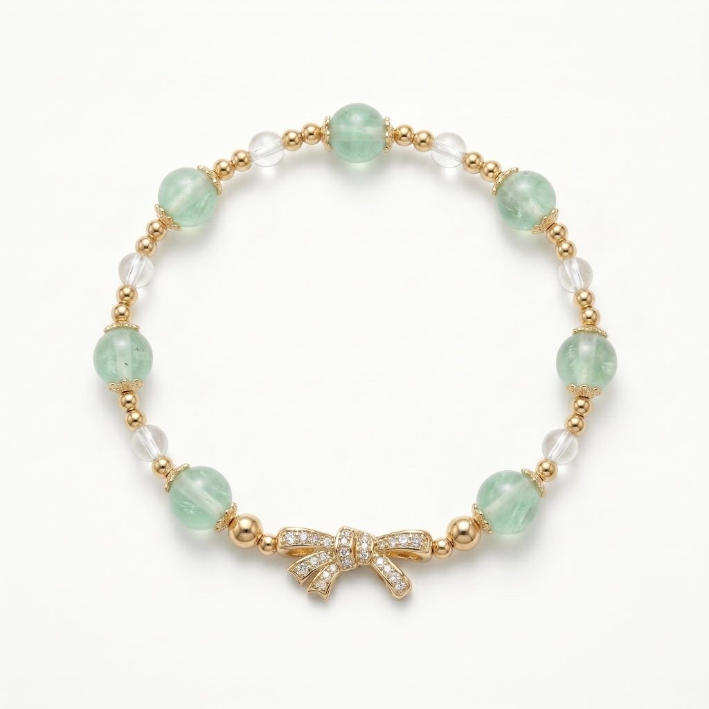 Mio&Gem green fluorite bracelet Origin General · Wood element crystal bracelet, main image
