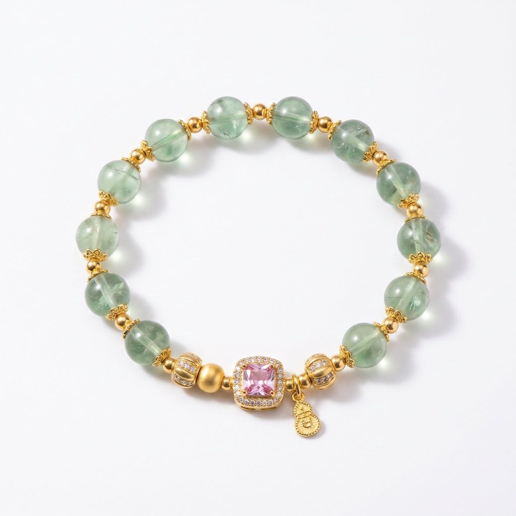 Mio&Gem green fluorite bracelet Origin Love · Wood element love crystal bracelet, main image