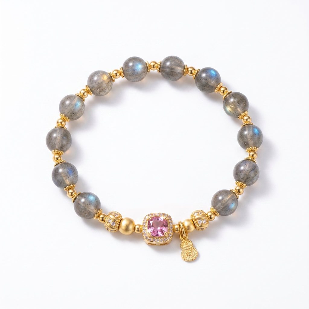 Mio&Gem grey moonstone bracelet Origin Love · Water element love crystal bracelet, main image