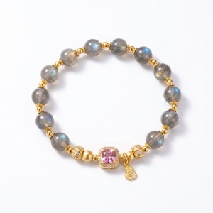 Mio&Gem grey moonstone bracelet Origin Love · Water element love crystal bracelet, main image