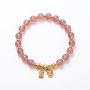 Mio&Gem strawberry quartz bracelet Origin · Fire element career and wealth crystal bracelet, main image