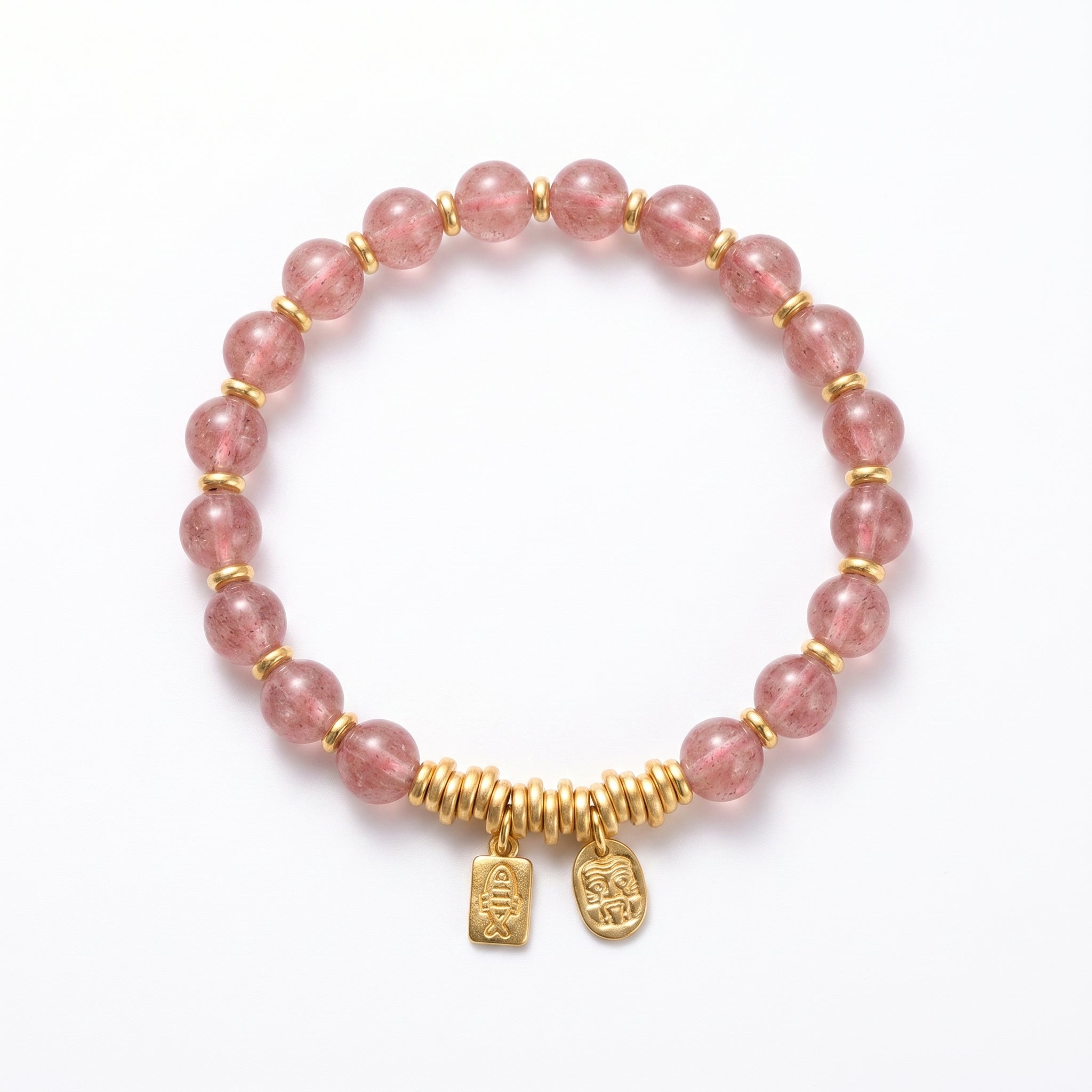 Mio&Gem strawberry quartz bracelet Origin · Fire element career and wealth crystal bracelet, main image